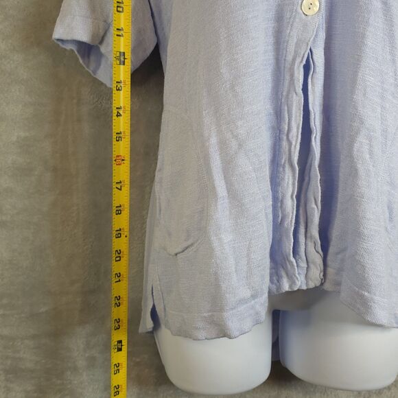J Jill Linen Blend Button Front Top S Petite Lavender Lightweight Casual - Picture 7 of 8